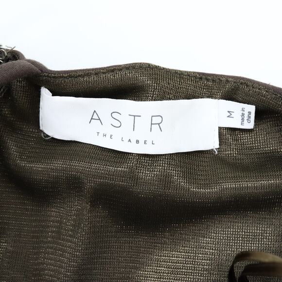 ASTR Strappy Deep V Plunge M Mini Bodycon Dress Dark Gray Stretchy Zip Up Lined - Picture 6 of 10